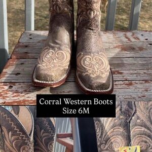Corral Brown Western Boots with Intricate Patterns
